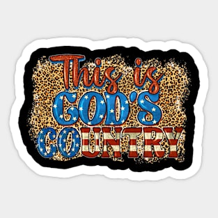 This Is God's USA Country Christian Sunflower American Flag Sticker